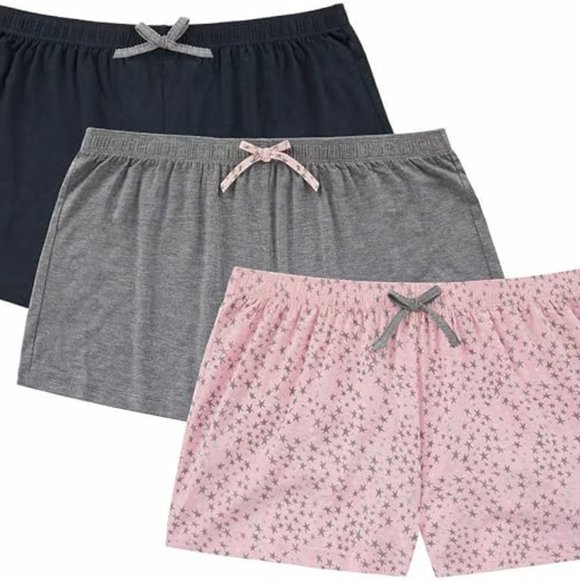 NWoT Jane and Bleecker Women's Sleep Short 3-pack Pink Stars Size S $35 FFF097 - Picture 1 of 7